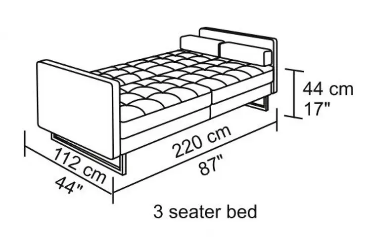 87" Gray Sleeper Sofa With Silver Legs