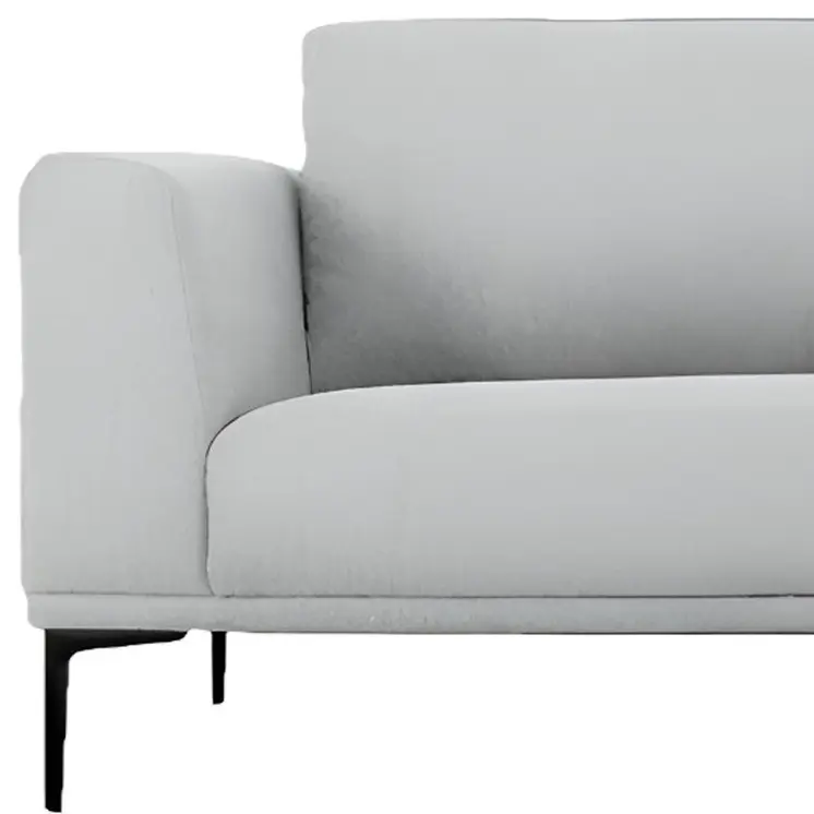 87" Light Gray Sofa With Black Legs