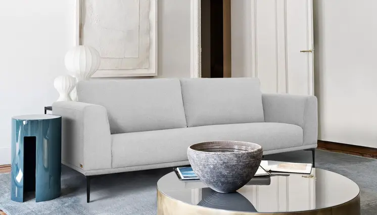 87" Light Gray Sofa With Black Legs