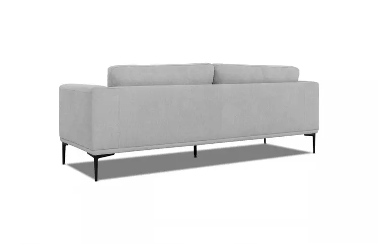87" Light Gray Sofa With Black Legs