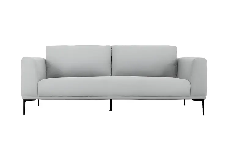 87" Light Gray Sofa With Black Legs