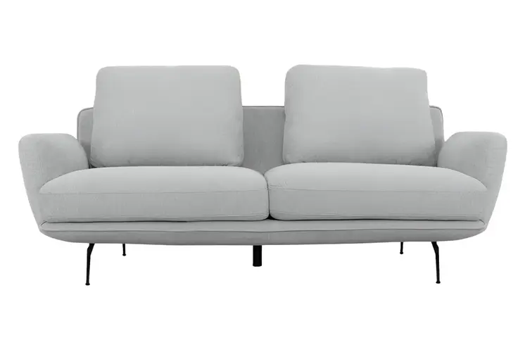 89" Light Gray Sofa With Black Legs