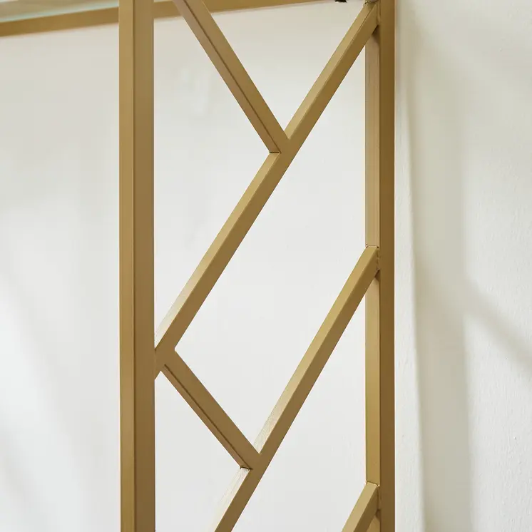 42" Clear and Gold Glass and Steel Frame Console Table