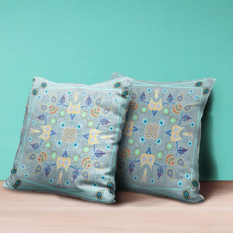 28" X 28" Light Yellow Blown Seam Floral Indoor Outdoor Throw Pillow