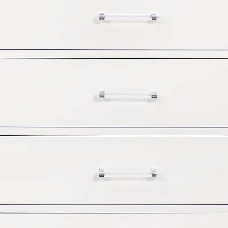 16" White Solid Wood Five Drawer Chest with LED Lighting