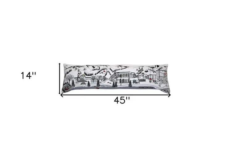 14" X 45" Cream Hometown Pride Wool Lumbar Throw Pillow