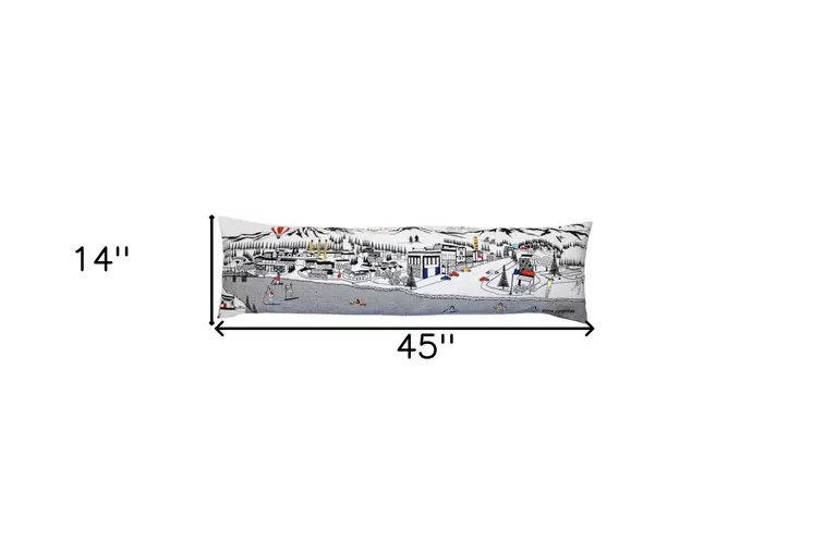 46" White Bend Daylight Skyline Lumbar Decorative Pillow