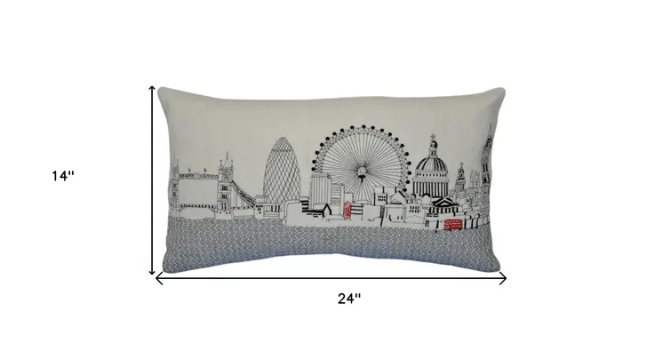 14" X 24" Cream Hometown Pride Wool Lumbar Throw Pillow