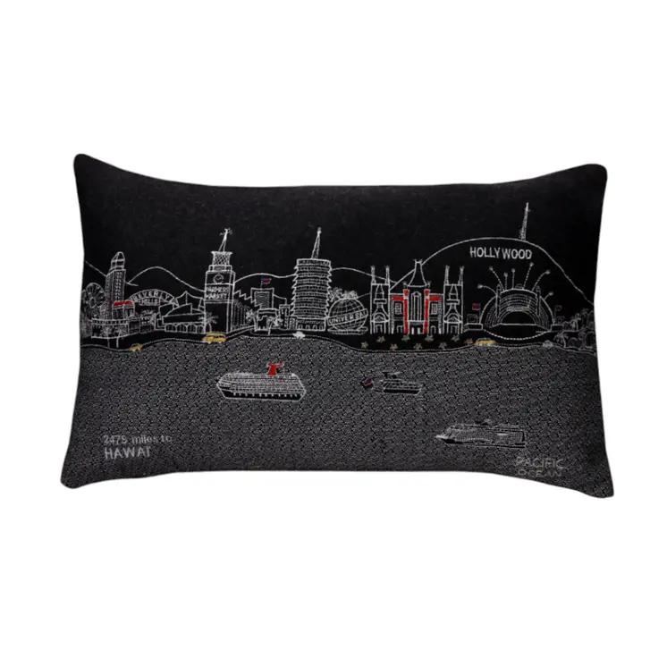14" X 24" Black Gray and White Hometown Pride Wool Lumbar Throw Pillow