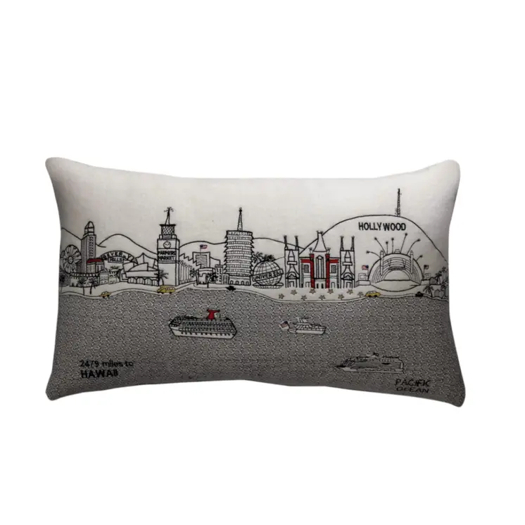 14" X 24" Cream Hometown Pride Wool Lumbar Throw Pillow