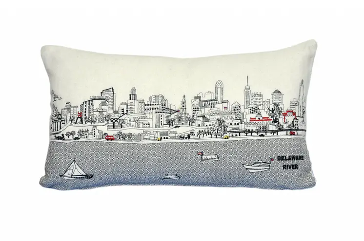 14" X 24" Cream Hometown Pride Wool Lumbar Throw Pillow