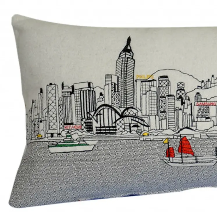 14" X 35" Cream Hometown Pride Wool Lumbar Throw Pillow