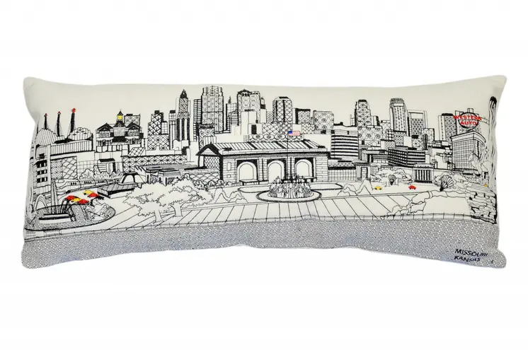 14" X 35" Cream Hometown Pride Wool Lumbar Throw Pillow