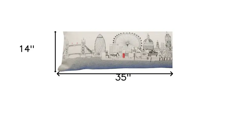 14" X 35" Cream Hometown Pride Wool Lumbar Throw Pillow