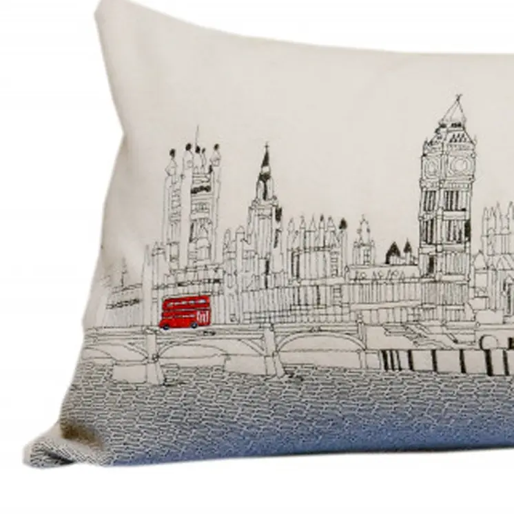 14" X 35" Cream Hometown Pride Wool Lumbar Throw Pillow