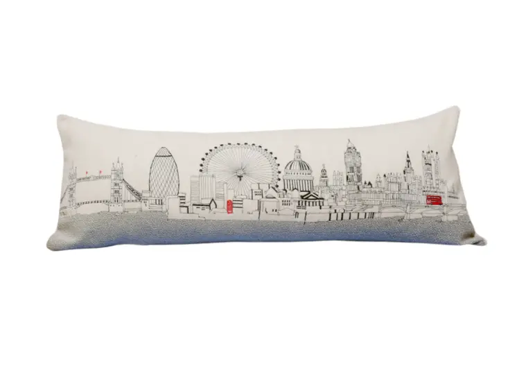 14" X 35" Cream Hometown Pride Wool Lumbar Throw Pillow