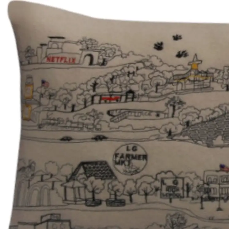14" X 35" Cream Hometown Pride Wool Lumbar Throw Pillow