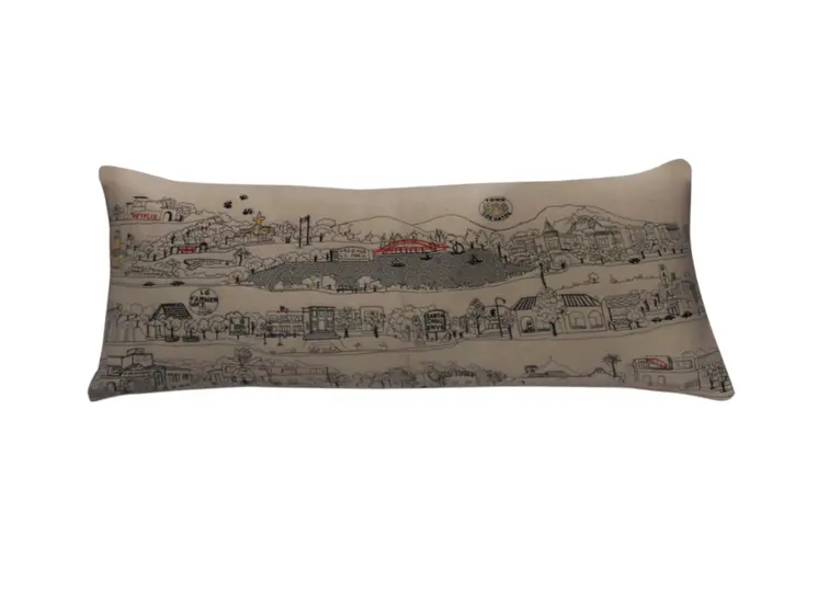 14" X 35" Cream Hometown Pride Wool Lumbar Throw Pillow
