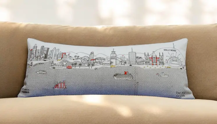 14" X 35" Cream Hometown Pride Wool Lumbar Throw Pillow