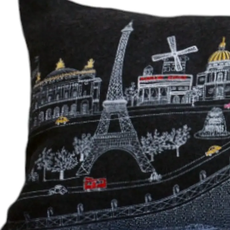 14" X 35" Black Gray and White Hometown Pride Wool Lumbar Throw Pillow