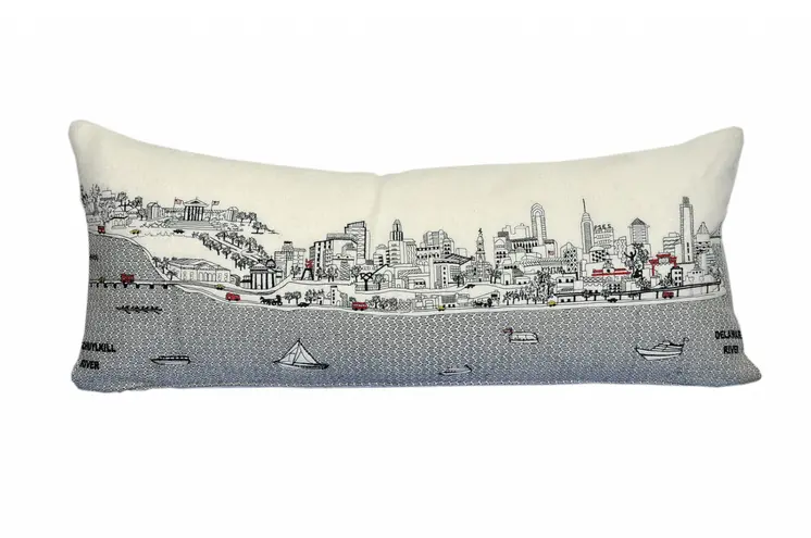14" X 35" Cream Hometown Pride Wool Lumbar Throw Pillow