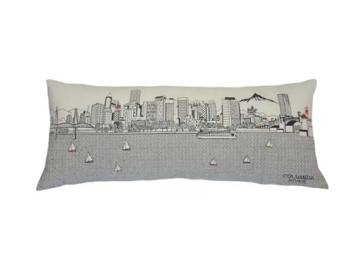 14" X 35" Cream Hometown Pride Wool Lumbar Throw Pillow