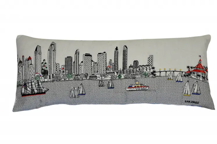 14" X 35" Cream Hometown Pride Wool Lumbar Throw Pillow