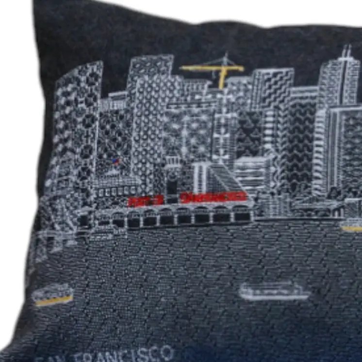 14" X 35" Black Gray and White Hometown Pride Wool Lumbar Throw Pillow
