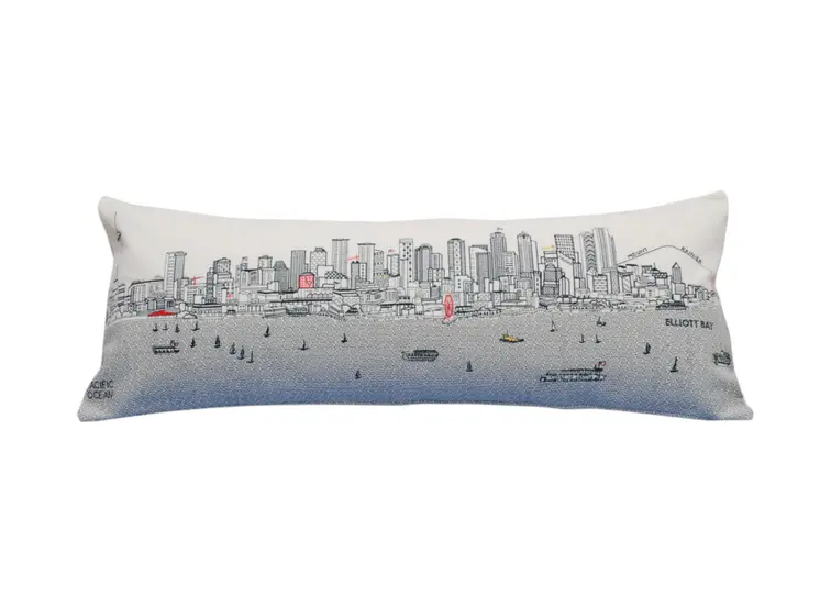 14" X 35" Cream Hometown Pride Wool Lumbar Throw Pillow