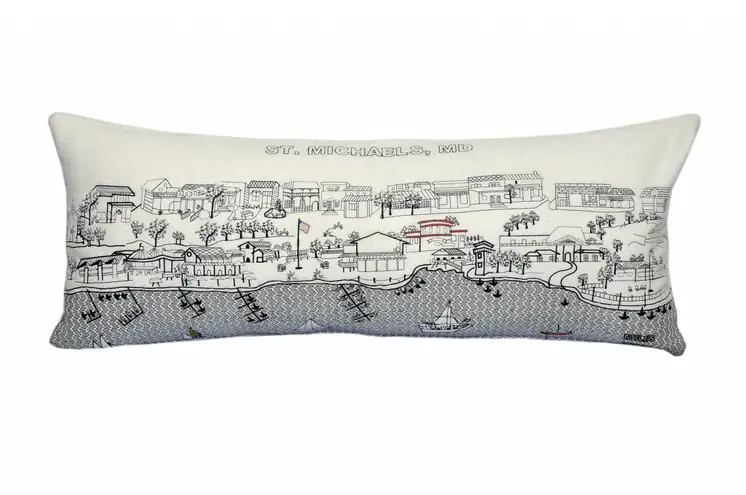 14" X 35" Cream Hometown Pride Wool Lumbar Throw Pillow