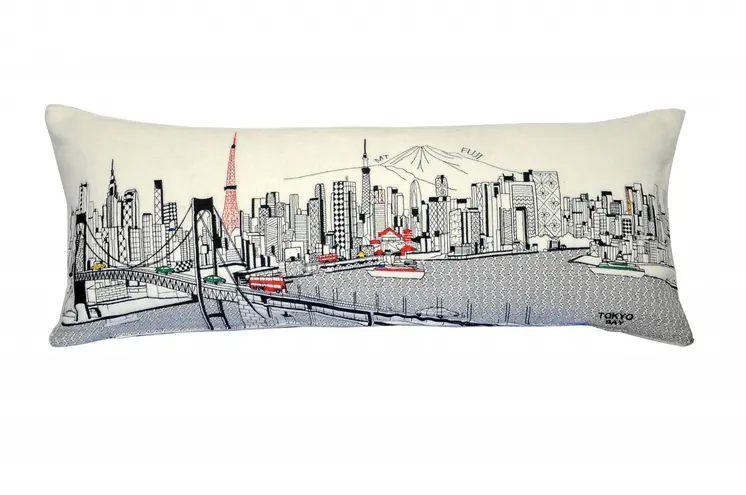 14" X 35" Cream Hometown Pride Wool Lumbar Throw Pillow