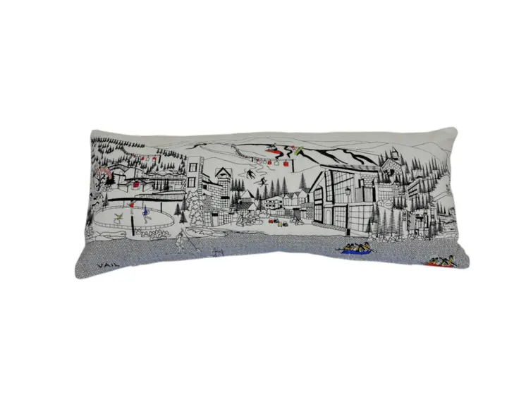 14" X 35" Cream Hometown Pride Wool Lumbar Throw Pillow
