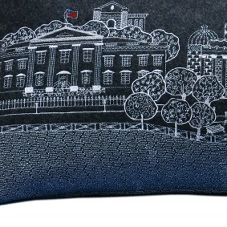 14" X 35" Black Gray and White Hometown Pride Wool Lumbar Throw Pillow