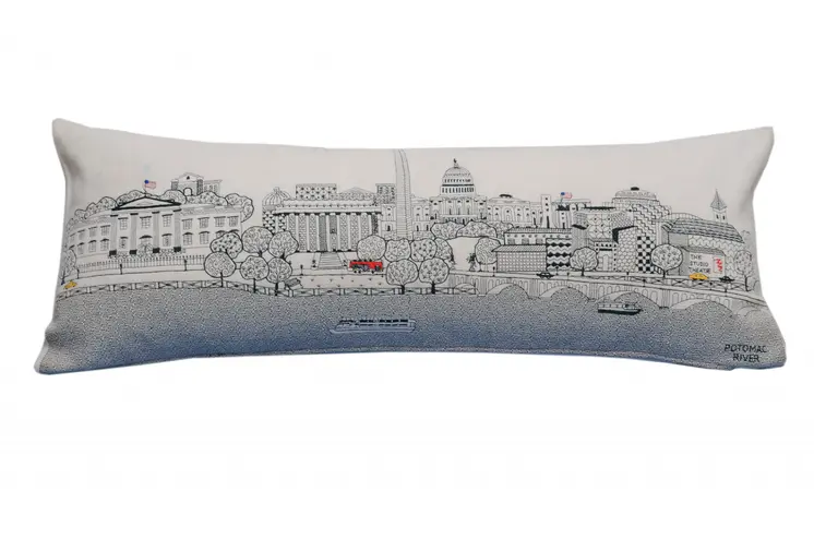 14" X 35" Cream Hometown Pride Wool Lumbar Throw Pillow