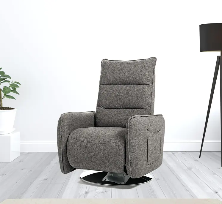 31" Grey Fabric Modern Recliner Chair