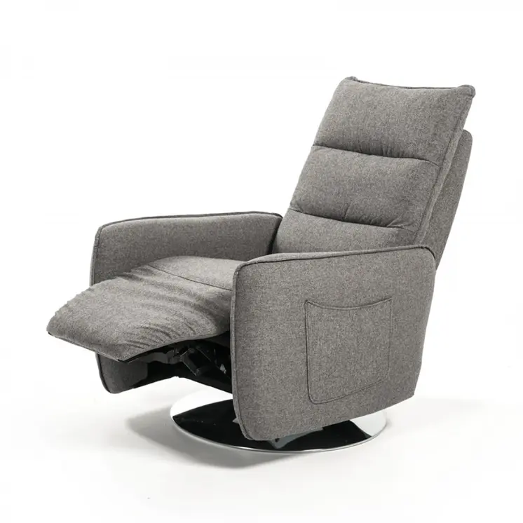 31" Grey Fabric Modern Recliner Chair