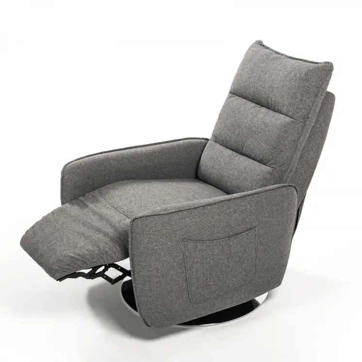 31" Grey Fabric Modern Recliner Chair