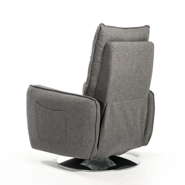 31" Grey Fabric Modern Recliner Chair