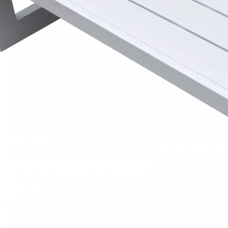 51" White Aluminum Outdoor Coffee Table