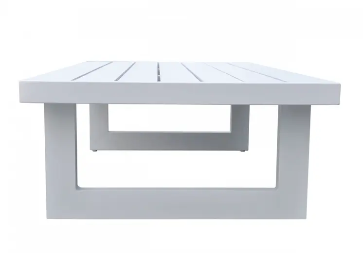 51" White Aluminum Outdoor Coffee Table
