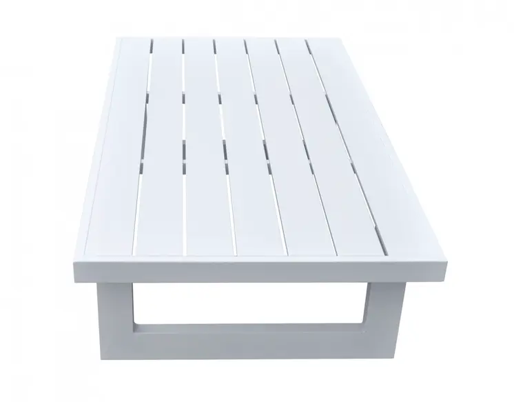 51" White Aluminum Outdoor Coffee Table