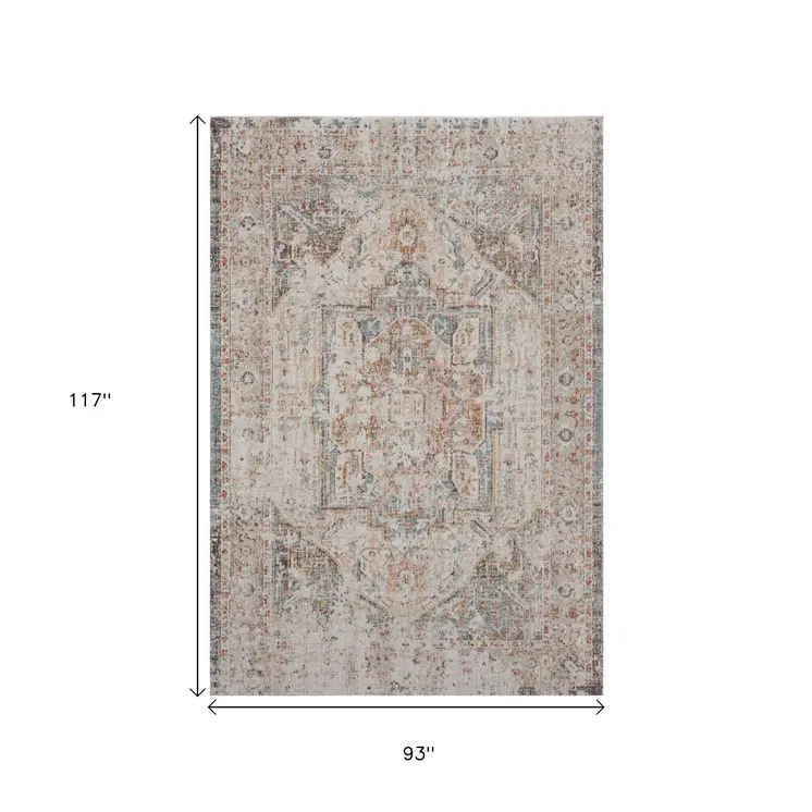 8' X 10' Beige Indoor Outdoor Area Rug