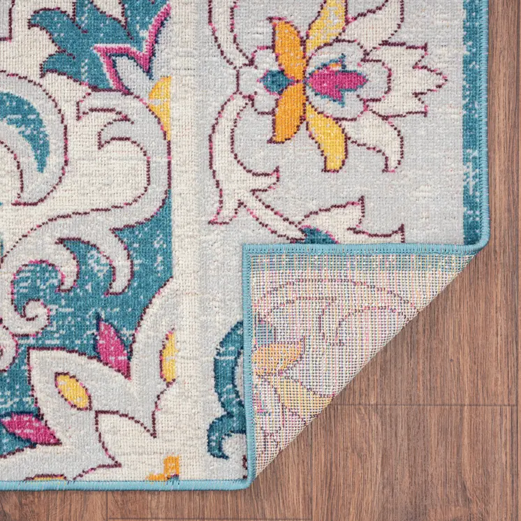 8' X 10' Blue And Ivory Indoor Outdoor Area Rug