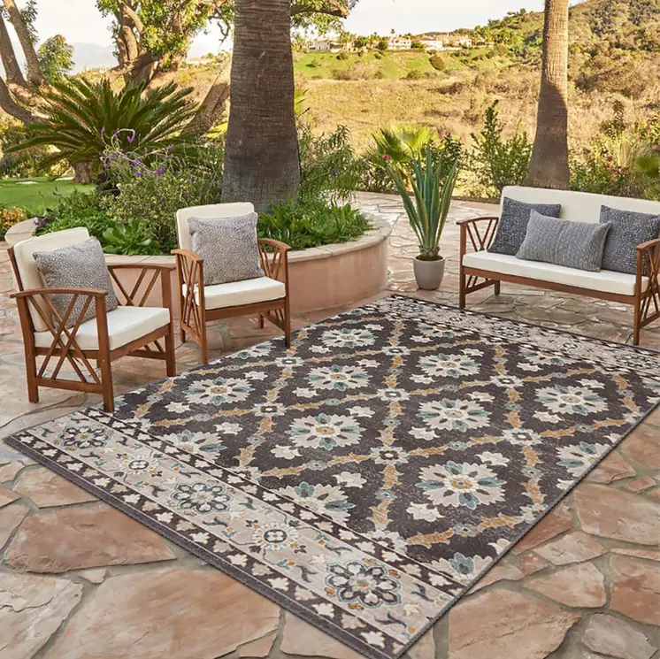 8' X 10' Brown Indoor Outdoor Area Rug