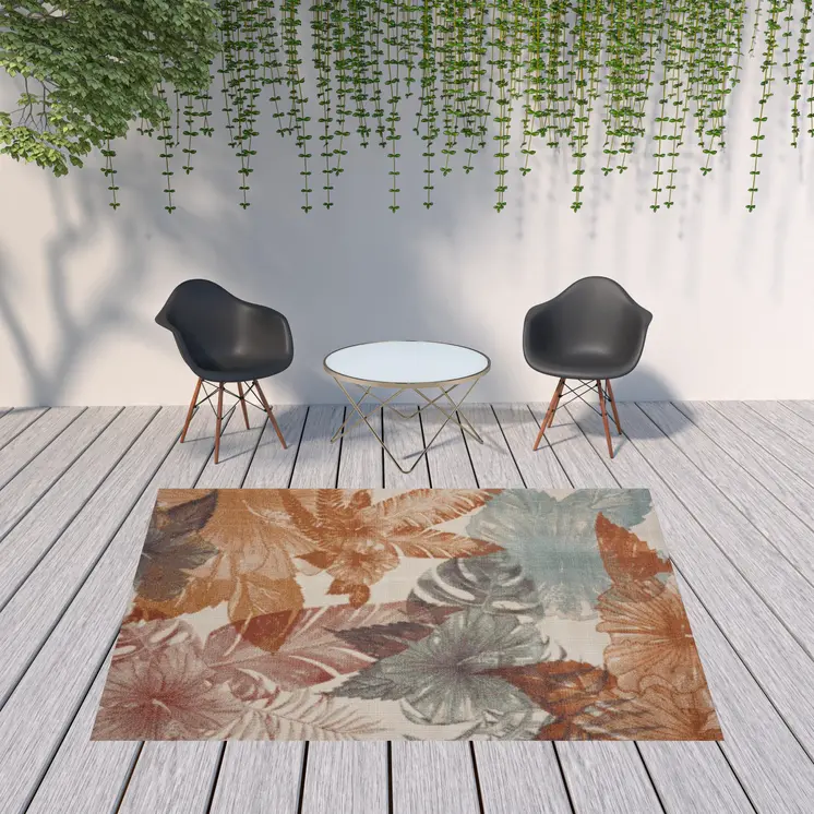 8' X 10' Cream Indoor Outdoor Area Rug