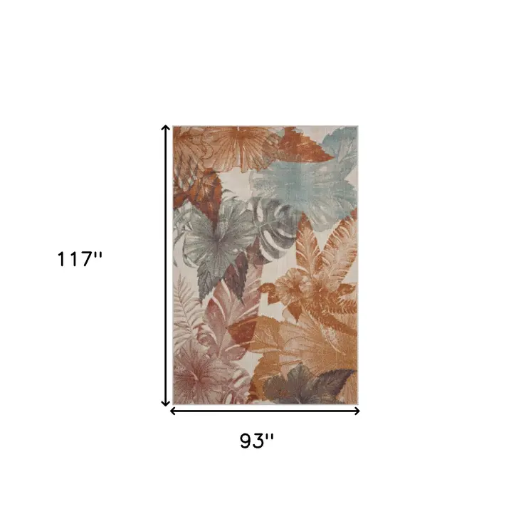 8' X 10' Cream Indoor Outdoor Area Rug