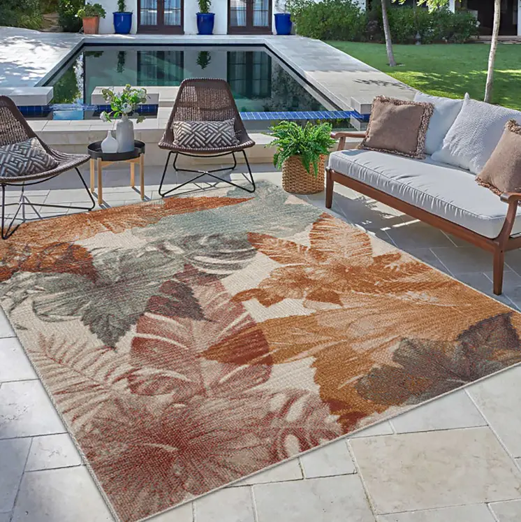 8' X 10' Cream Indoor Outdoor Area Rug