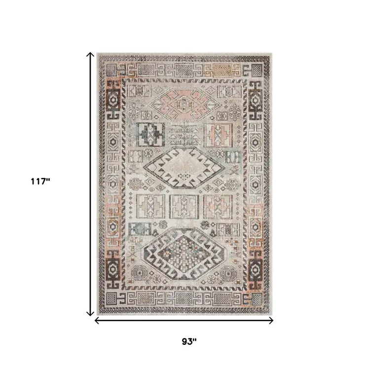 8' X 10' Cream Indoor Outdoor Area Rug