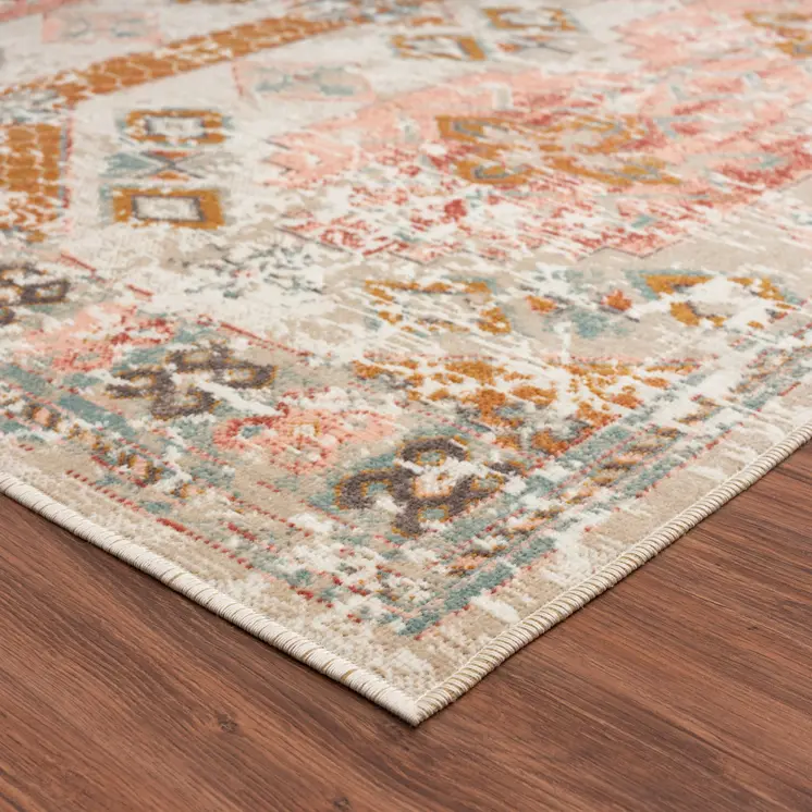 5' X 8' Cream Indoor Outdoor Area Rug
