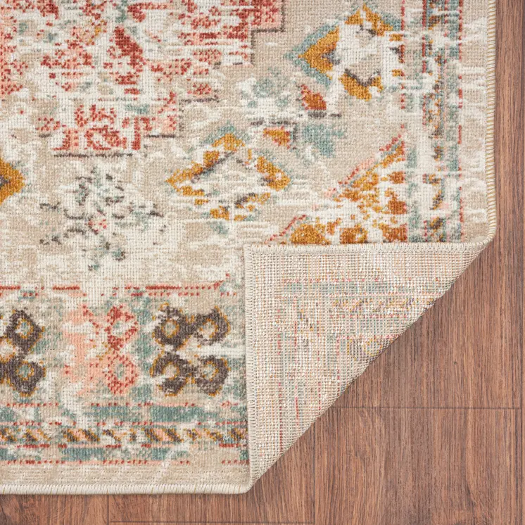 5' X 8' Cream Indoor Outdoor Area Rug